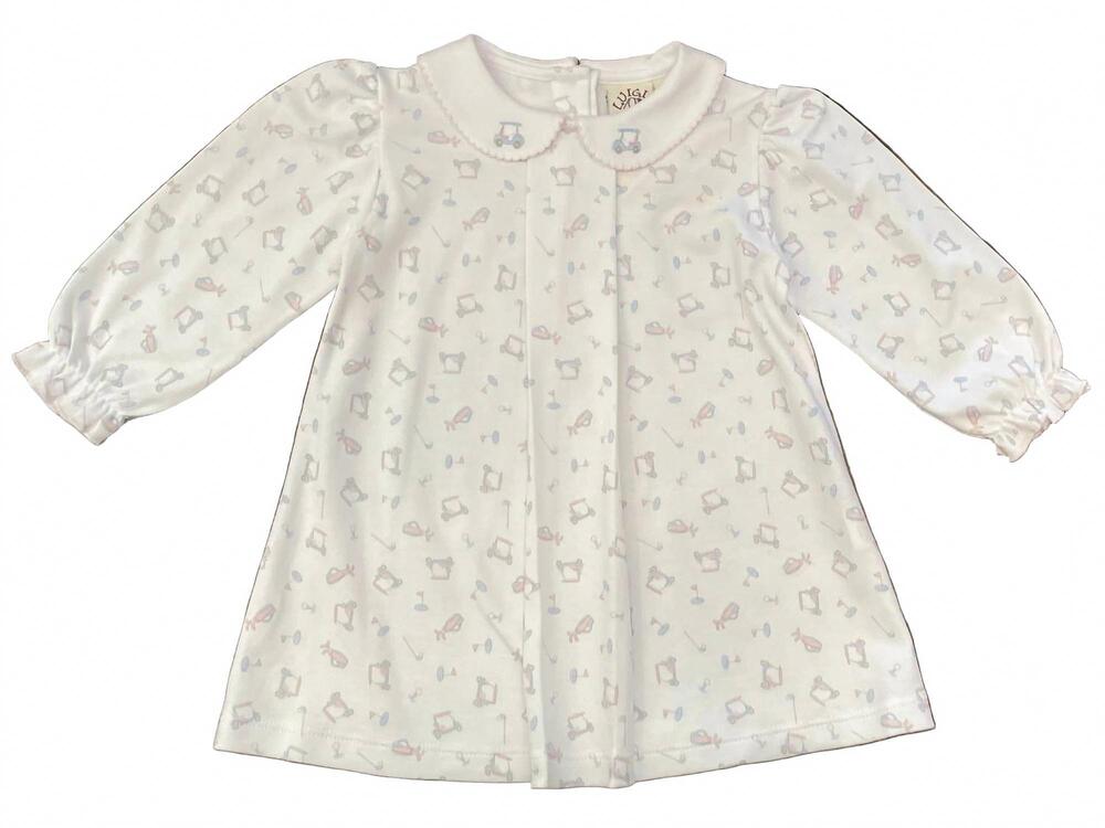 NEW LUIGI KIDS girl's golf carts embroidered top in light pink/white